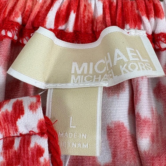 Michael Kors NEW Red White‎ Floral Print Sleeveless Shift Dress Tassel Size L - Picture 6 of 14